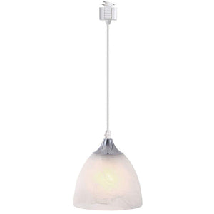 Track Pendant Lighting with Frosted White Finish Glass Shade