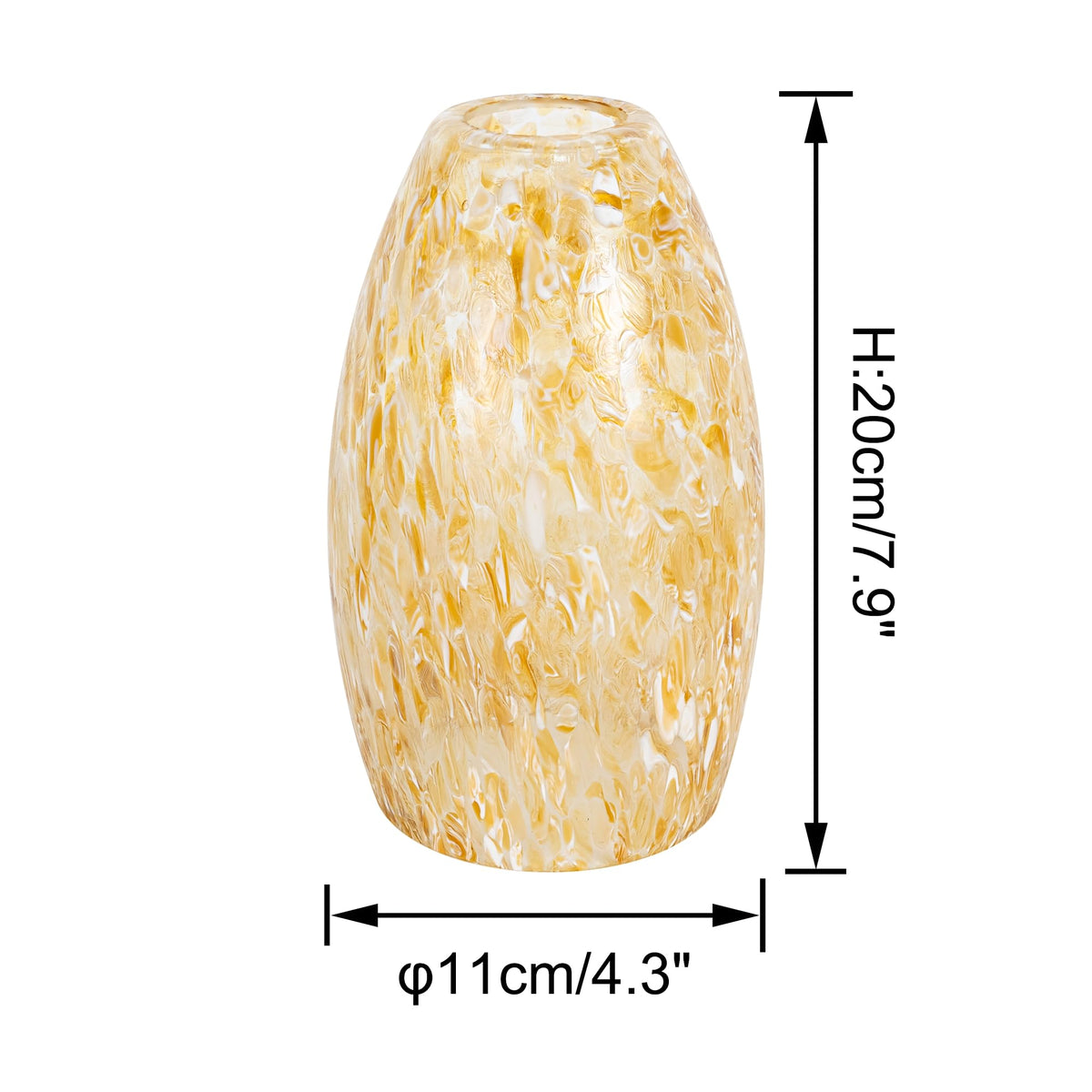 Kiven Glass Pendant Lamp Shade, φ 4.7"*H 8" Art Glass Lamp Covers, 1-Pack Oval Light Shade Replacement for Light Fixtures Replacement Pendant Light Ceiling Light DZ0506