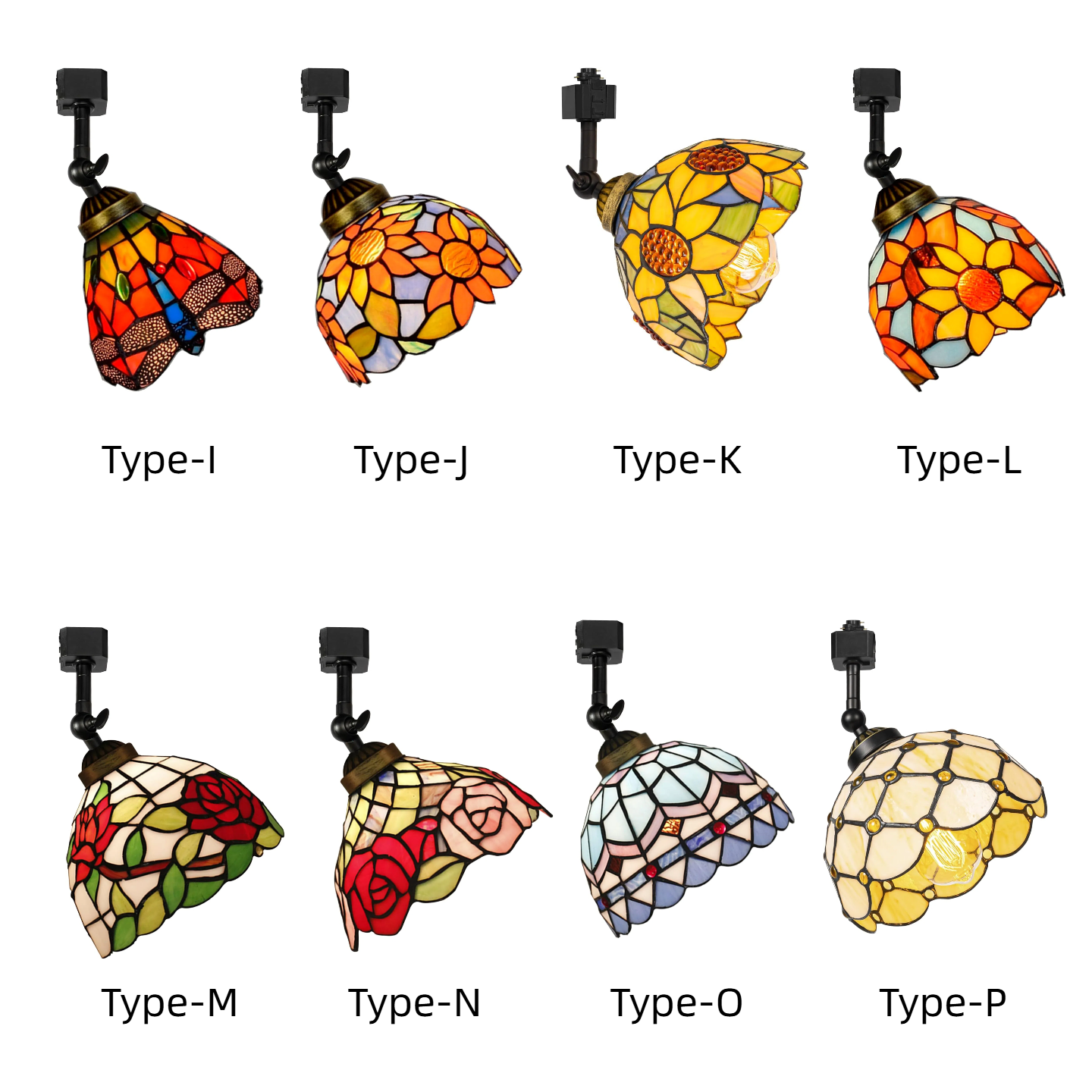 Kiven Dimmable H-Type Track Head Lighting Adjustable Angle Tiffany Ceiling Light Colorful Dragonfly Glass Shade Handmade Track Light Fixture for Gallery Mirror Front(No Track)