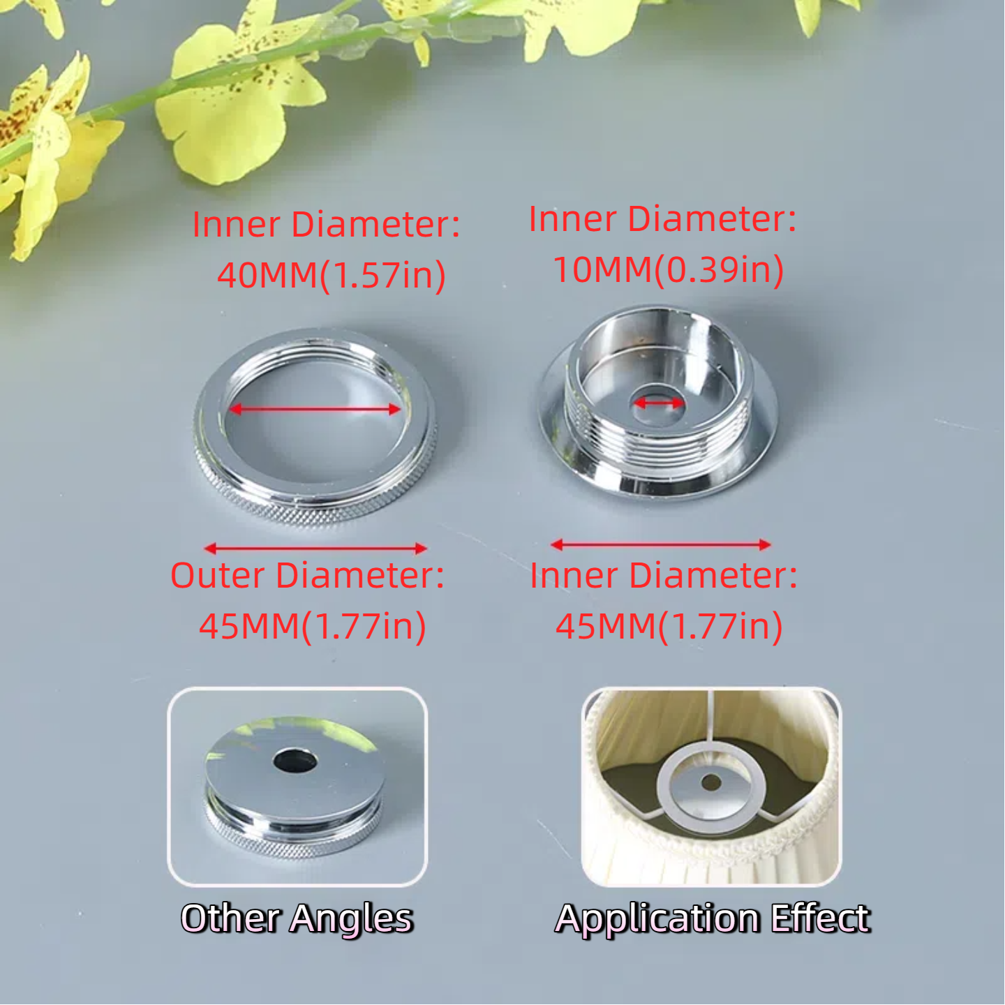 4-Pack Lamp Shade Adapters for DIY Horn Stand Assembly (for Indoor Use)