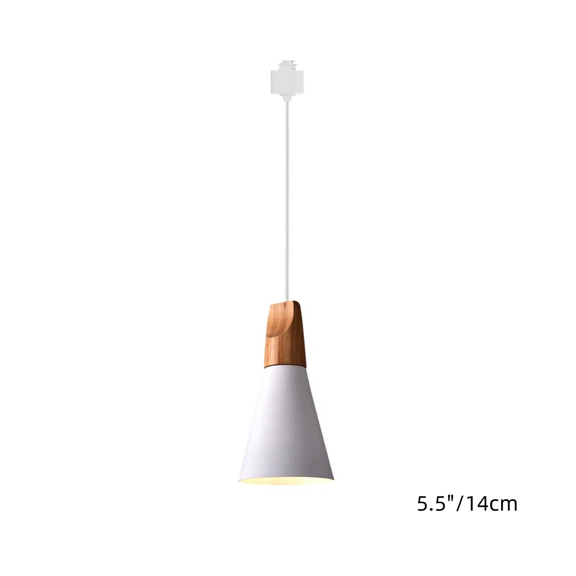H-Type Track Pendant Lighting White Scandinavian Style Pendant Lights for Kitchen, Dining Room, Bedroom Modern Wood and Aluminum Light(Bulb & Track Rail NOT included)