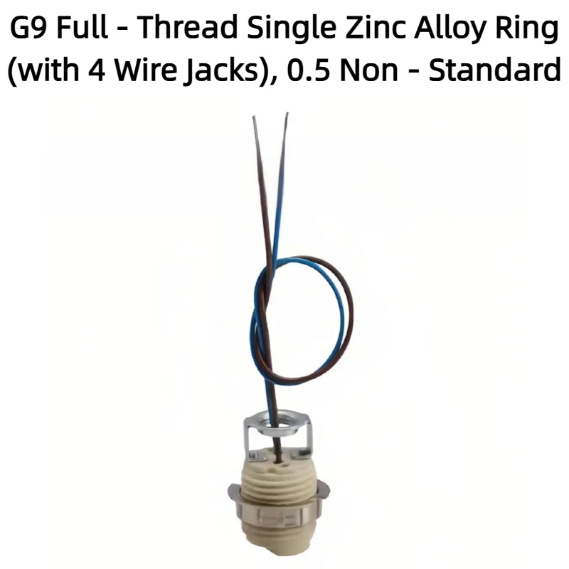 Kiven G9 Full-Thread Smooth Ceramic Lamp Holder with Wire for Chandeliers & Crystal Lights, Aging-Tested, LED Lighting Accessory