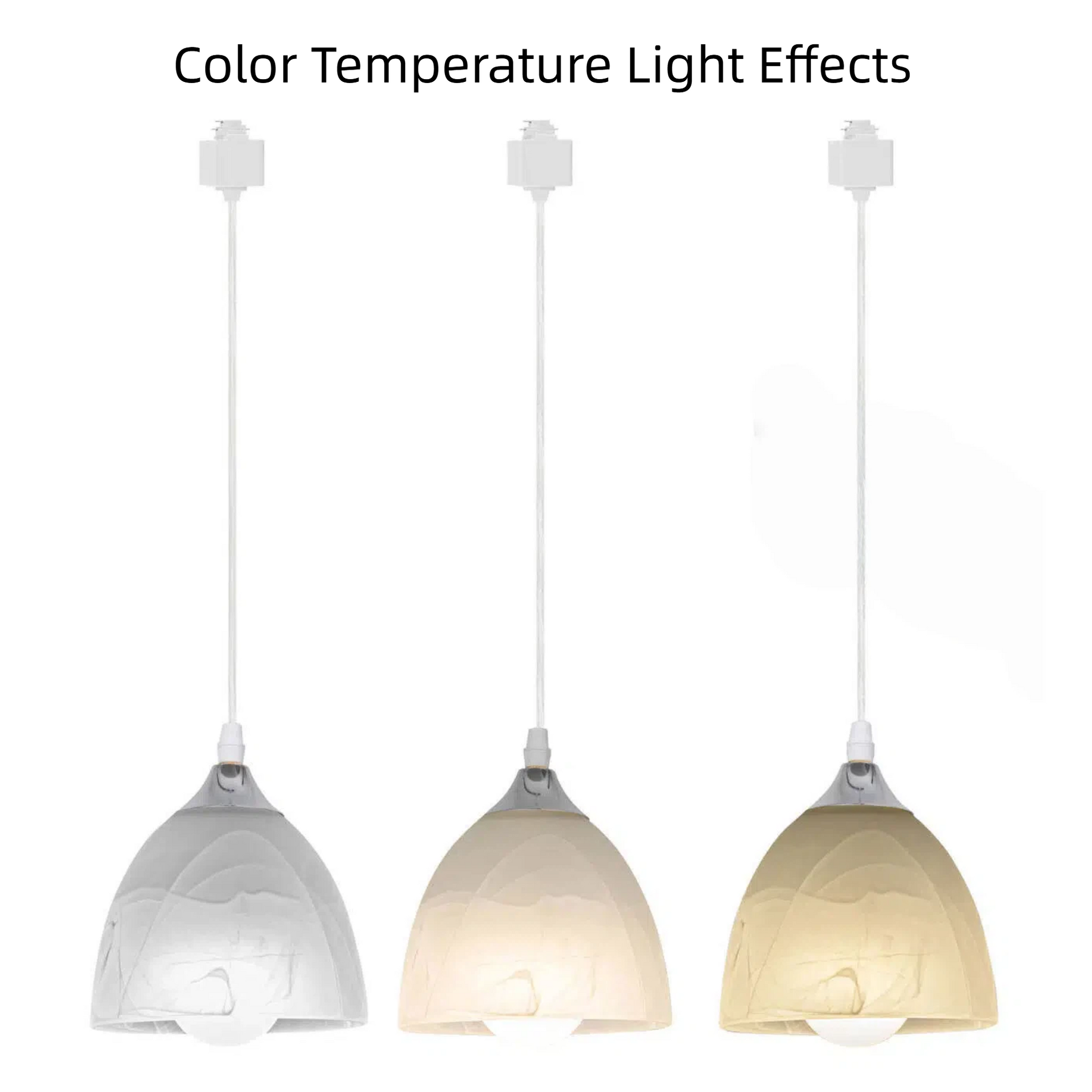Track Pendant Lighting with Frosted White Finish Glass Shade H Type Modern Track Lighting for Kitchen Bedroom Study Room(Bulb & Track Rail NOT included)