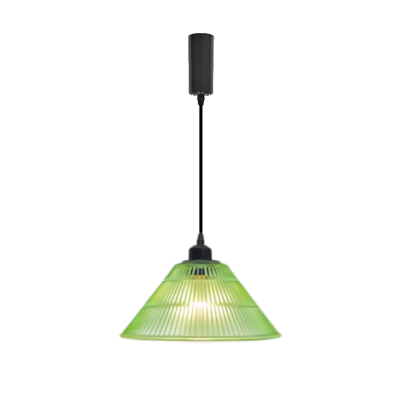 Kiven Retro H Track Pendant Light, Nordic Vintage American Farmhouse Industrial Green Glass Shade, for Cafe Bar Restaurant Hallway Lighting