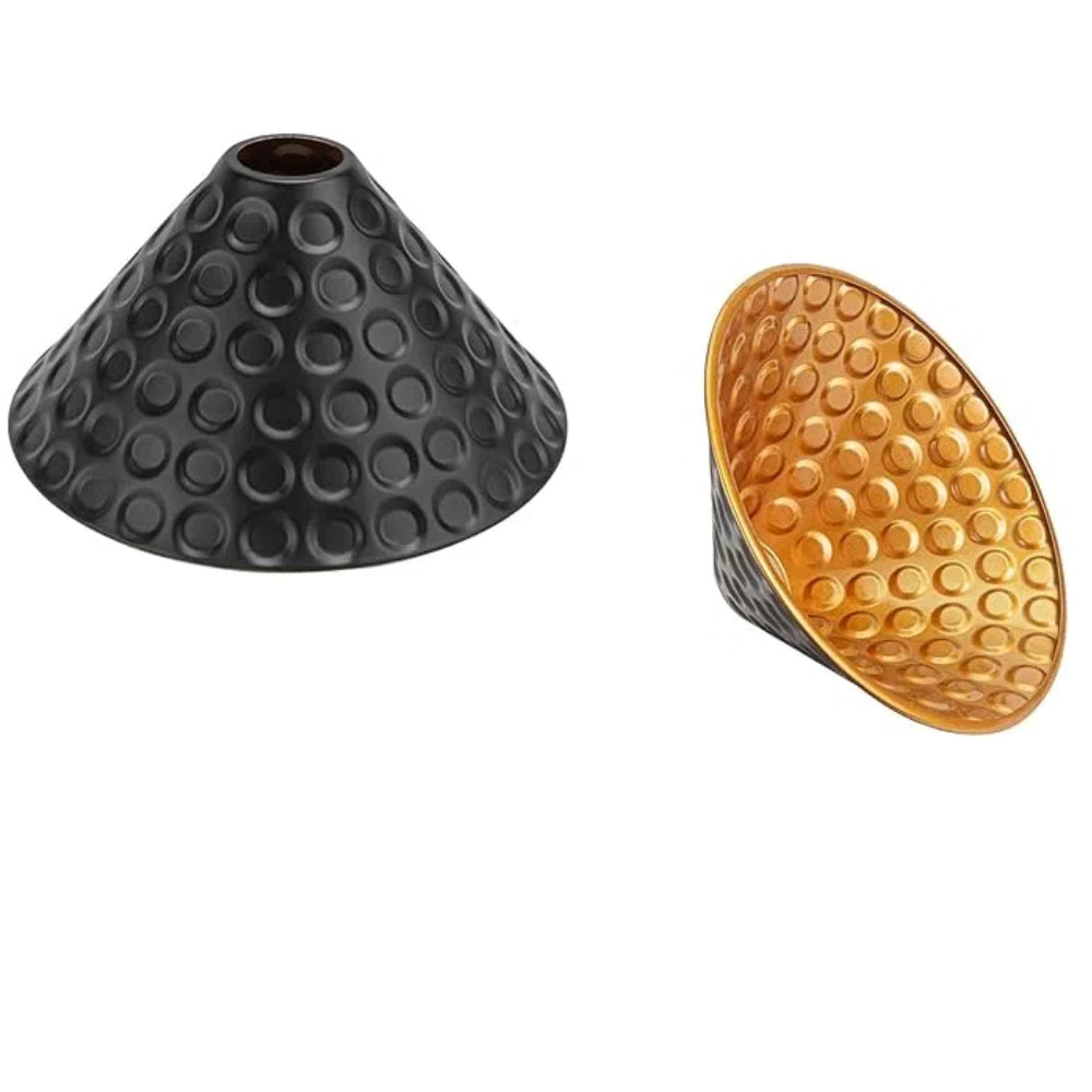 Kiven Lamp Shade 2 - Piece Set, Black Inside Gold Ceiling Lamp Pendant Light Shade Parts - for E27 Socket ø 24x11cm - Decorative Lamp Shade for Table Lamp, Wall Lamp, Night Light
