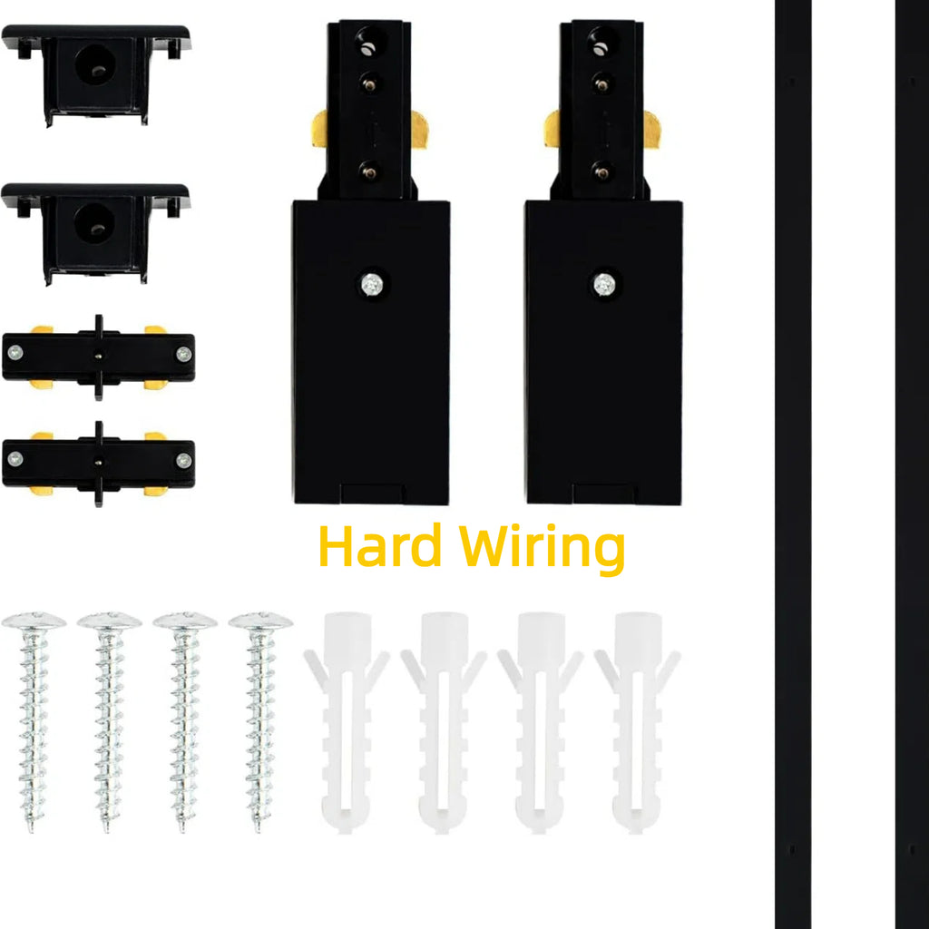 H-Type Track System Kit with Industrial Style Pendant Lights, Adjustable Wiring, and Accessories
