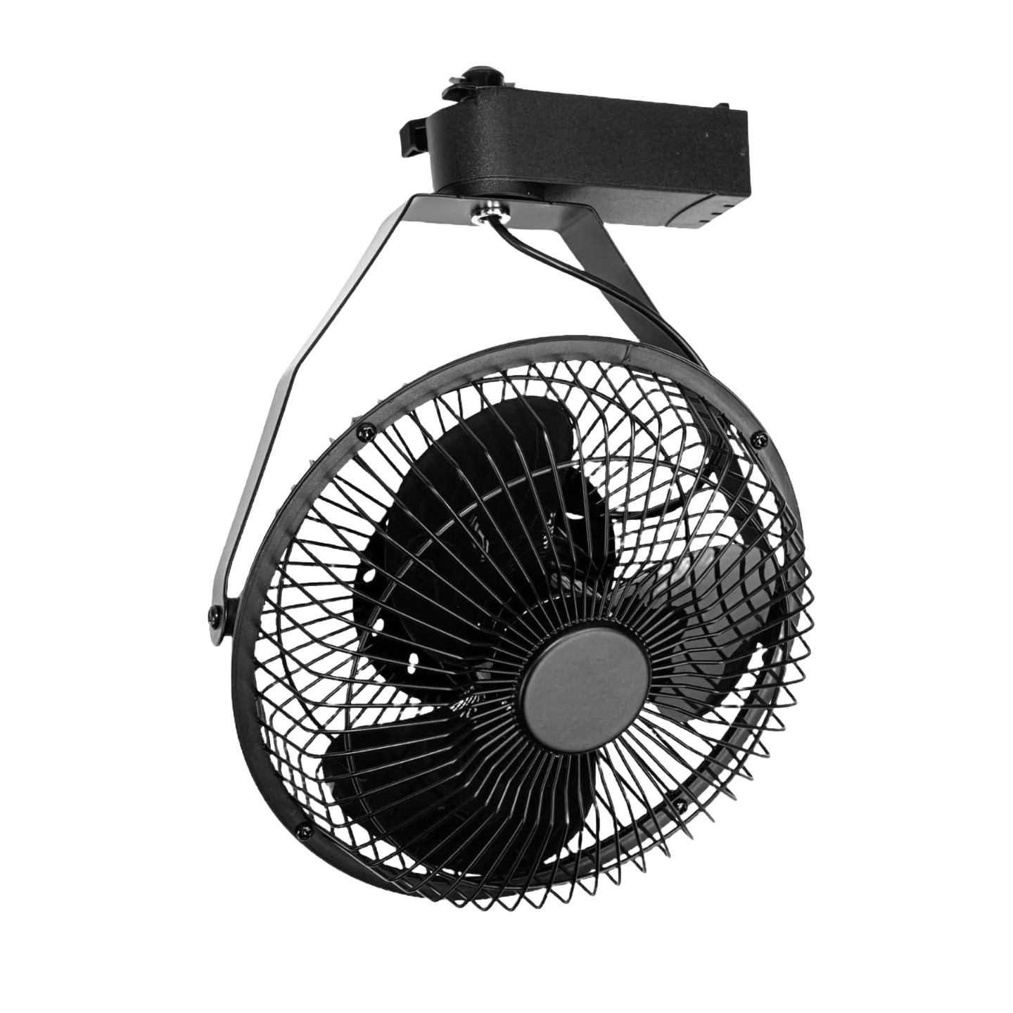 Kiven H-Type Track Ceiling Fan Easy To Install Adjustable Angle Black Metal Fan Vintage Design For Home Office Cooling Plants Shelf