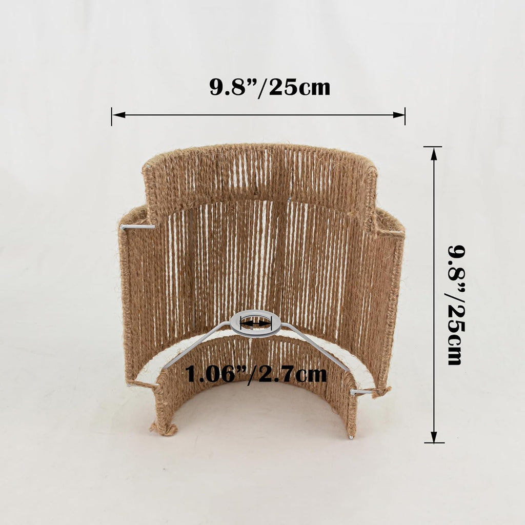 Kiven Half Lampshade, Weave Half Lampshade, Replacement Lampshade for Wall Sconce Table Lamp