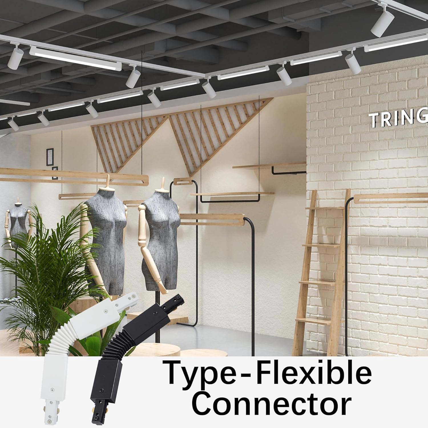 H Track Lighting Live End Cord Kit, 1PCS 4.9FT Track Live End Connector with Cord Plug for H Type Single Circuit 3-Wire-1 Track Lighting System, White