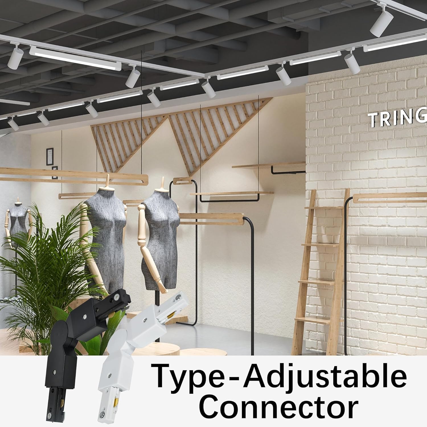 H Track Lighting Live End Cord Kit, 1PCS 4.9FT Track Live End Connector with Cord Plug for H Type Single Circuit 3-Wire-1 Track Lighting System, White