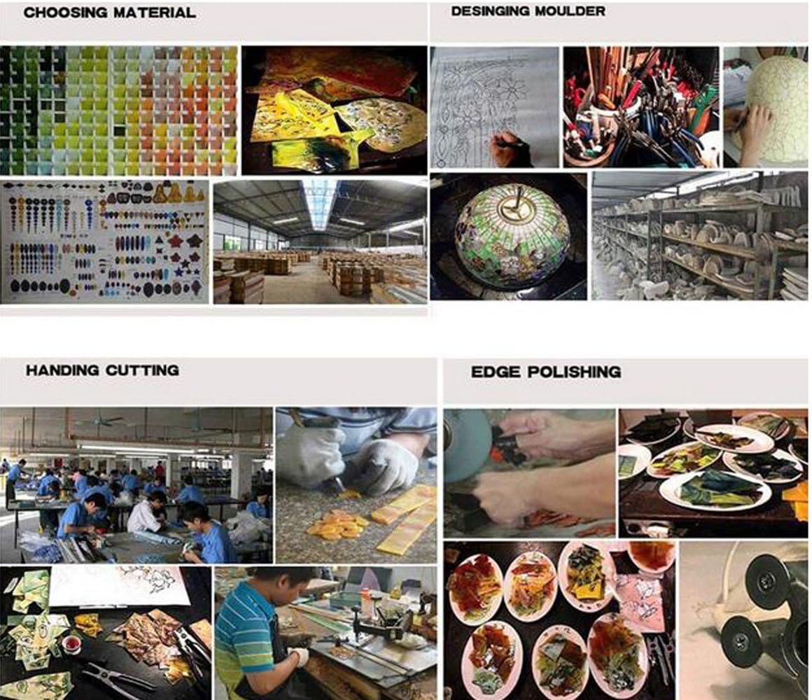 Kiven Tiffany pendant production: Materials, mold design, hand cutting, and edge polishing for stained glass shades.