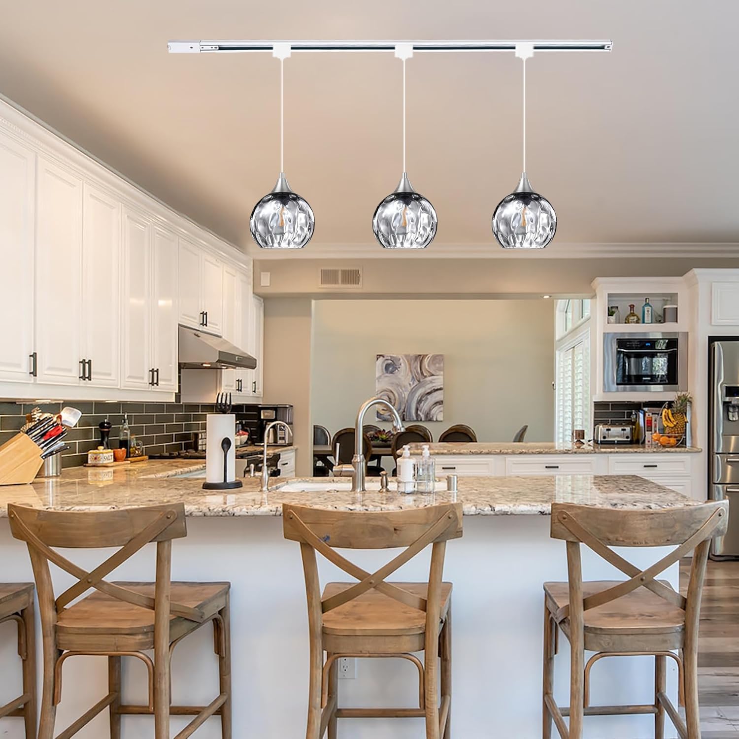 Track Lighting Pendants Modern Glass Globe Decorative Track Lighting Fixture For Kitchen Hallway