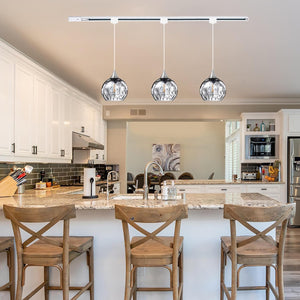 Track Lighting Pendants Modern Glass Globe Decorative Track Lighting Fixture For Kitchen Hallway