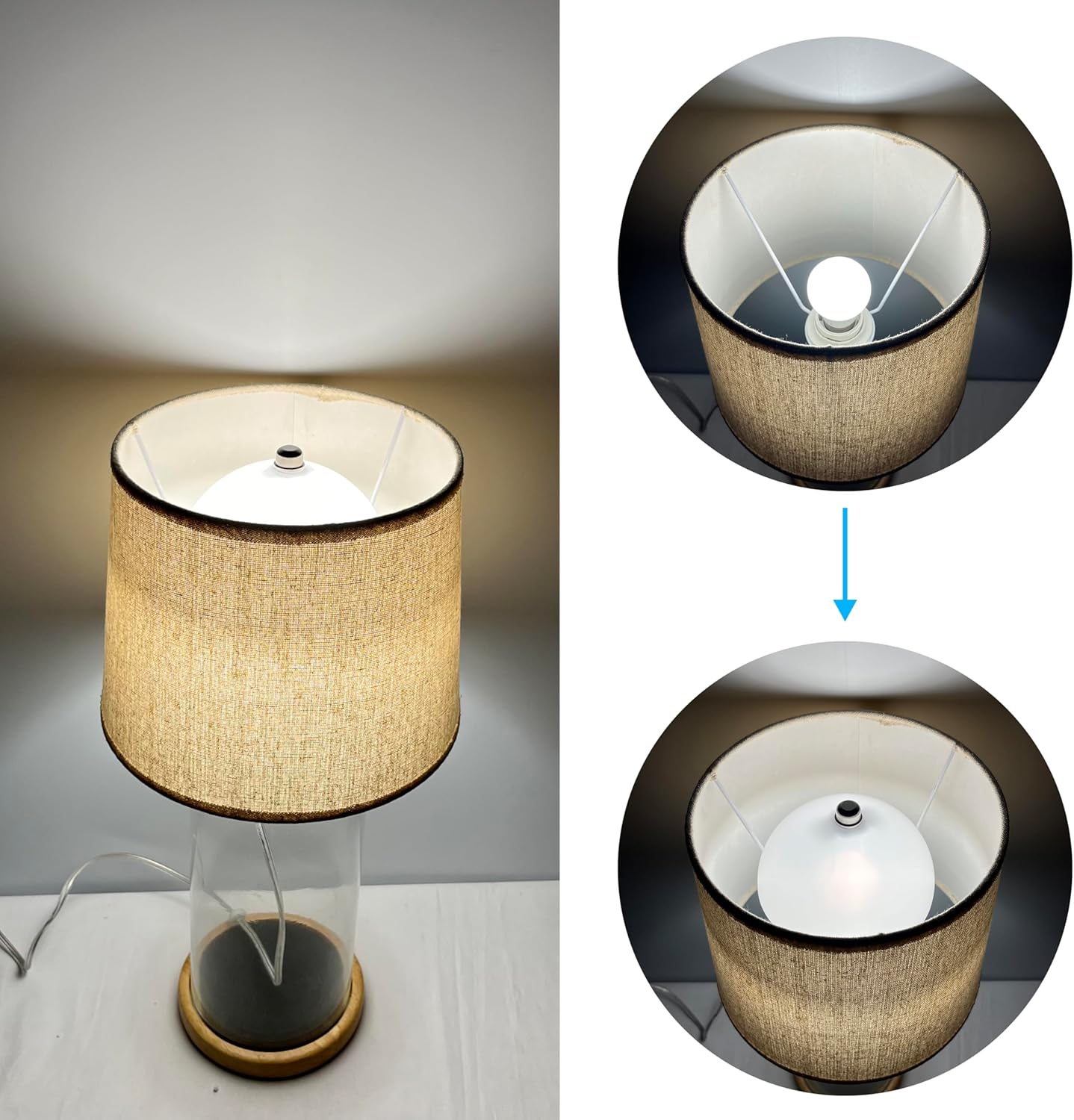 Kiven 5.1 in Round Diffuser Shade with Clip Adapter,Clear Acrylic Lamp Shade Diffusers for Pendants Light Table Lamp, Fits 6-8" Openings, Frosted White, 1 Pack