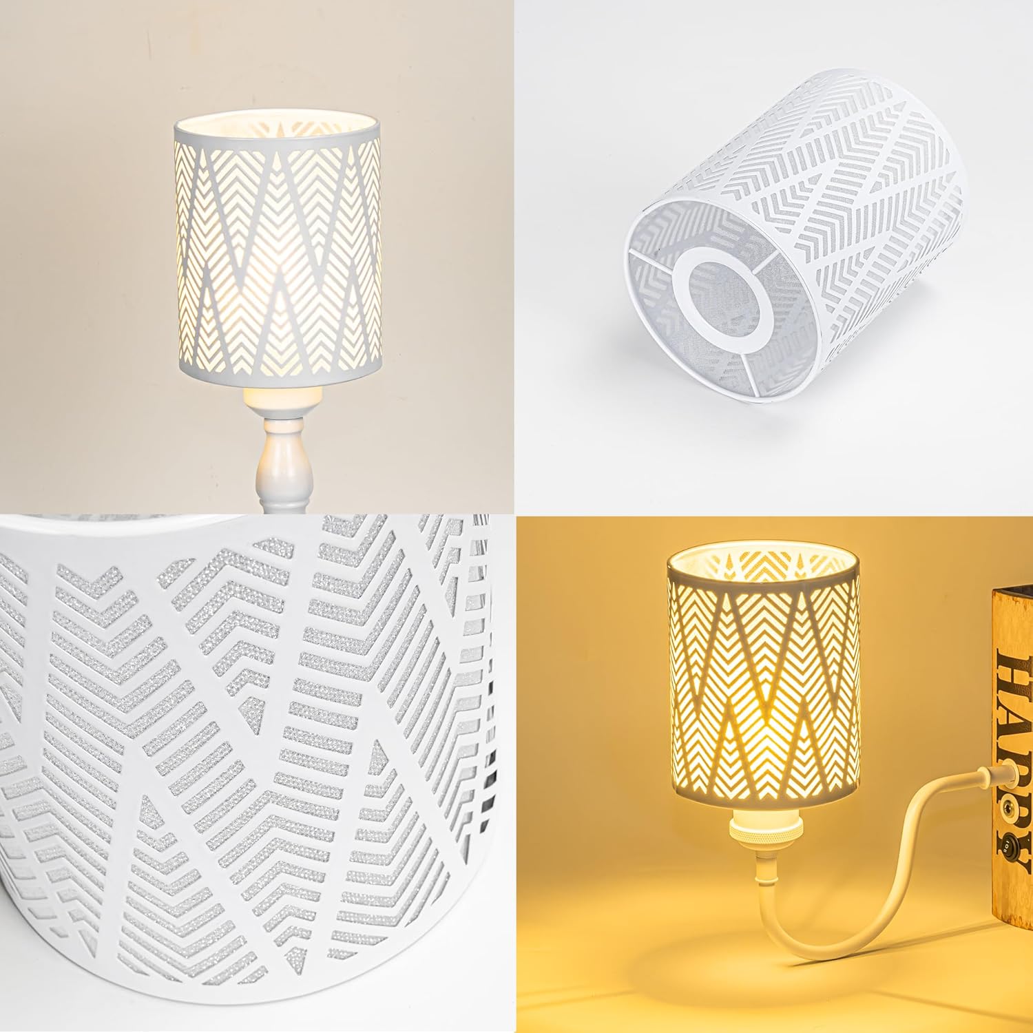 Kiven Motion Sensor Ceiling Light with white geometric shade. Industrial motion light for hallways, E26 socket.