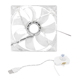 Kiven Smart Fan USB-Powered Fan with Motion Sensor Small Room Air Circulator Fan for Pet,Silent and Portable,4.7-Inch - Transparent