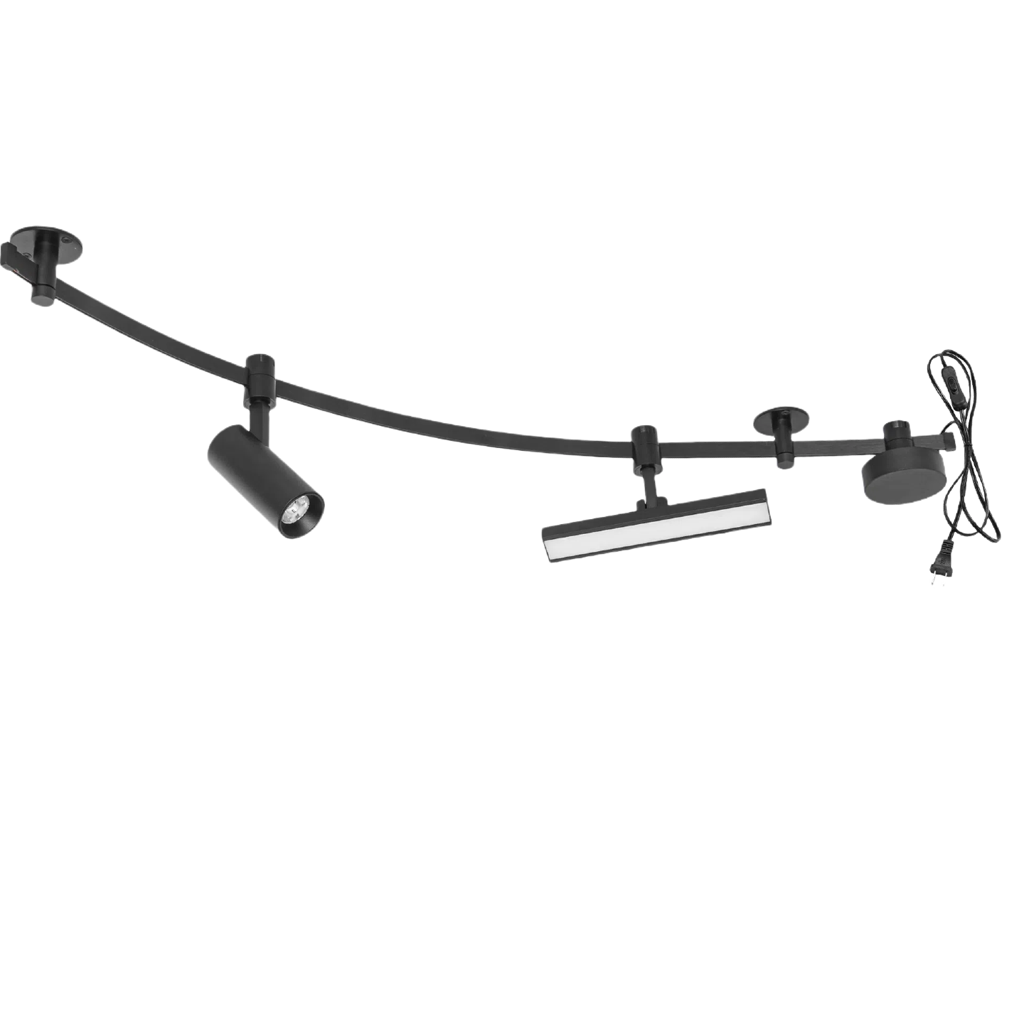 Kiven Semi-Flexible LED Track Light Rail with Spotlight and Floodlight 3.28ft Black Featuring a Modular Design DIY Energy-Saving Flex Track for Kitchen Island Bedroom Customizable