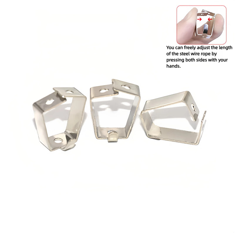 Kiven Invisible Self - Locking Hook, Adjustable Stainless Steel Wire Rope Lock Buckle, Picture Hanging Kit, Hanging Wire Hardware Accessories