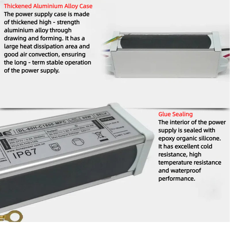Kiven  Waterproof LED Constant Current Driver, Power Supply for Outdoor Street Light, Spot Light, Wall Washer, Tunnel Light (30W 40W 50W 60W Available)