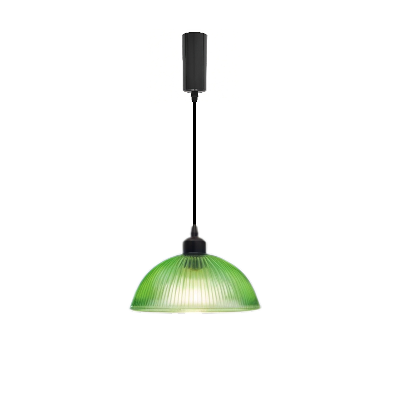 Kiven Retro H Track Pendant Light, Nordic Vintage American Farmhouse Industrial Green Glass Shade, for Cafe Bar Restaurant Hallway Lighting