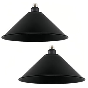 Kiven 11.8" Matte Black Industrial Farmhouse Metal Lamp Shade with a E26 Light Socket Extender Replacement, Iron Cover, DIY Cone Shape Decorative for Renter Hallway Ceiling Pendants Wall Sconce