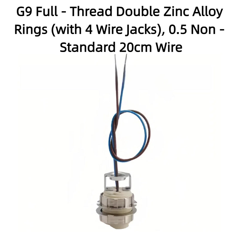 Kiven G9 Full-Thread Smooth Ceramic Lamp Holder with Wire for Chandeliers & Crystal Lights, Aging-Tested, LED Lighting Accessory