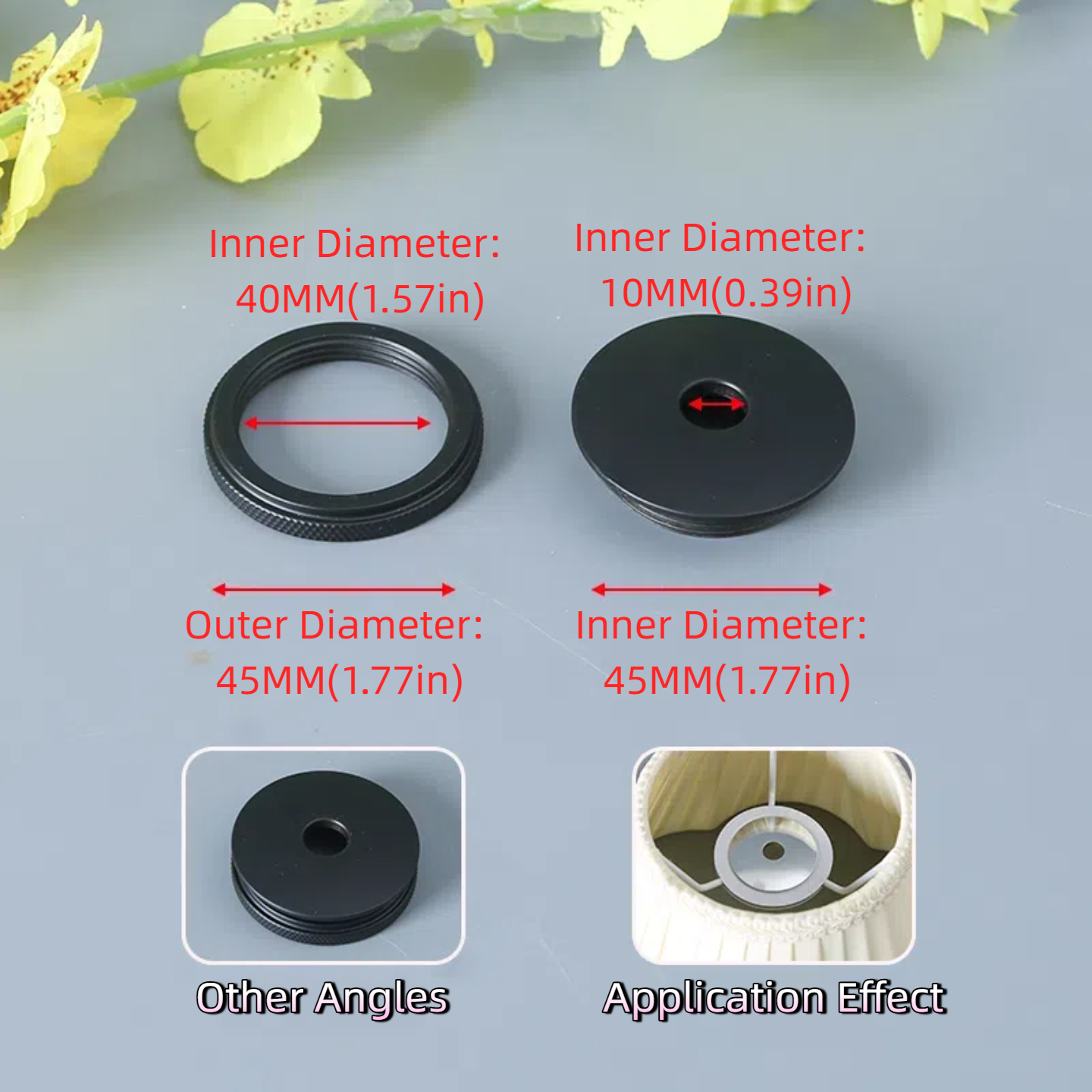 4-Pack Lamp Shade Adapters for DIY Horn Stand Assembly (for Indoor Use)