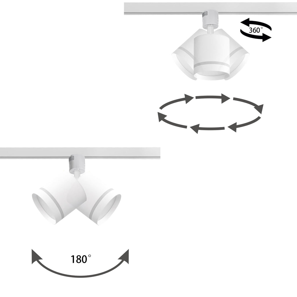 Kiven 4-Light Track Lighting Kit Nordic-Style White Integrated LED Track/Pendant Combo for Bedroom, Kitchen Island