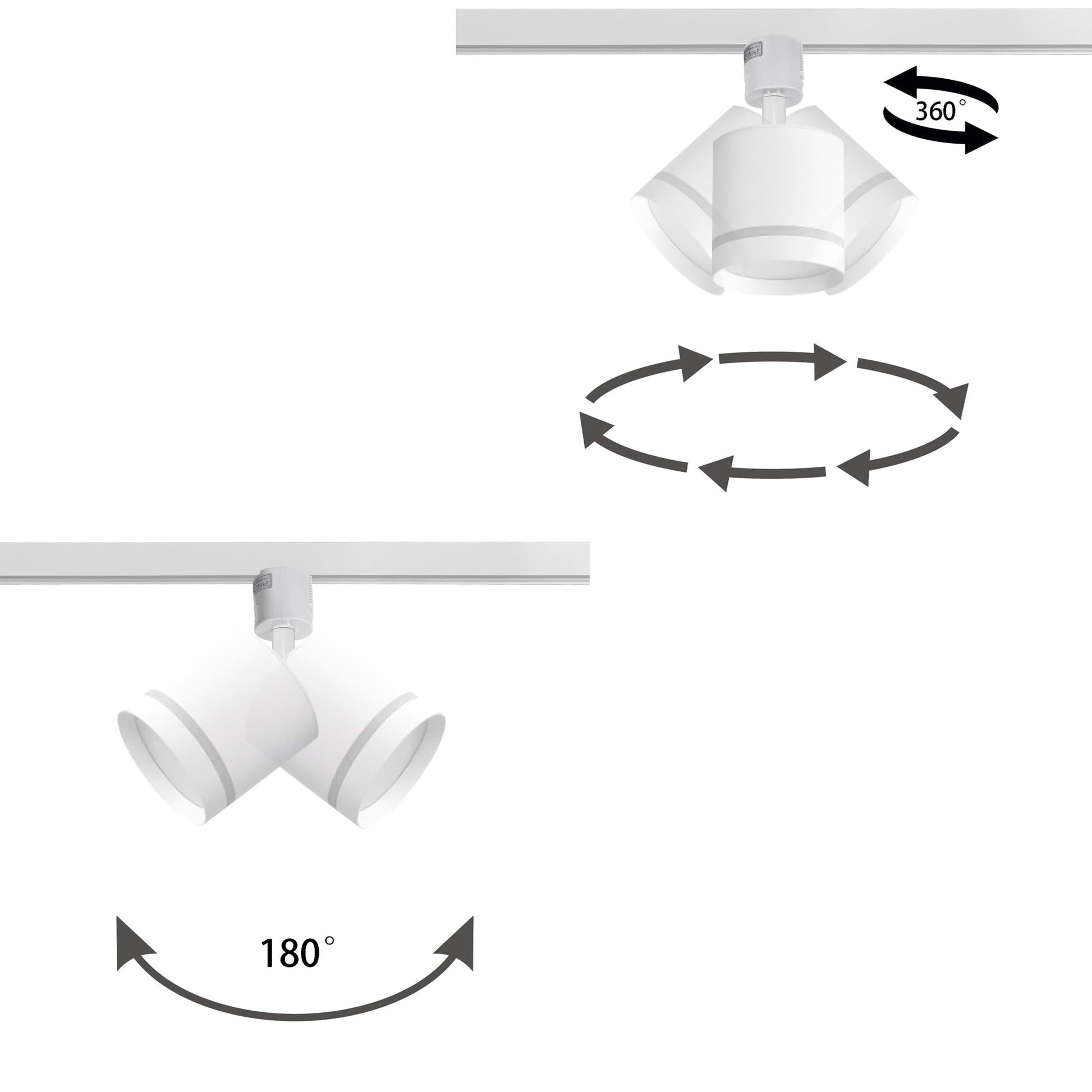 Kiven 4-Light Track Lighting Kit Nordic-Style White Integrated LED Track/Pendant Combo for Bedroom, Kitchen Island
