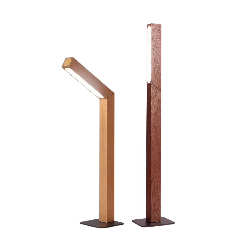 Kiven Nordic Minimalist Wooden LED Desk Lamp: Dimmable Eye-Caring Night Light for Bedroom & Bedside, Rotatable & Simple Design