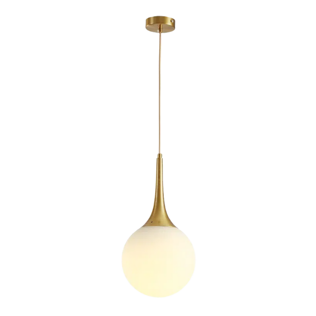 Kiven Gold and Milk White Glass Globe Pendant Lights for Nordic Style Dining, Bar, and Boutique Displays - DIY Assembly for Indoor Use