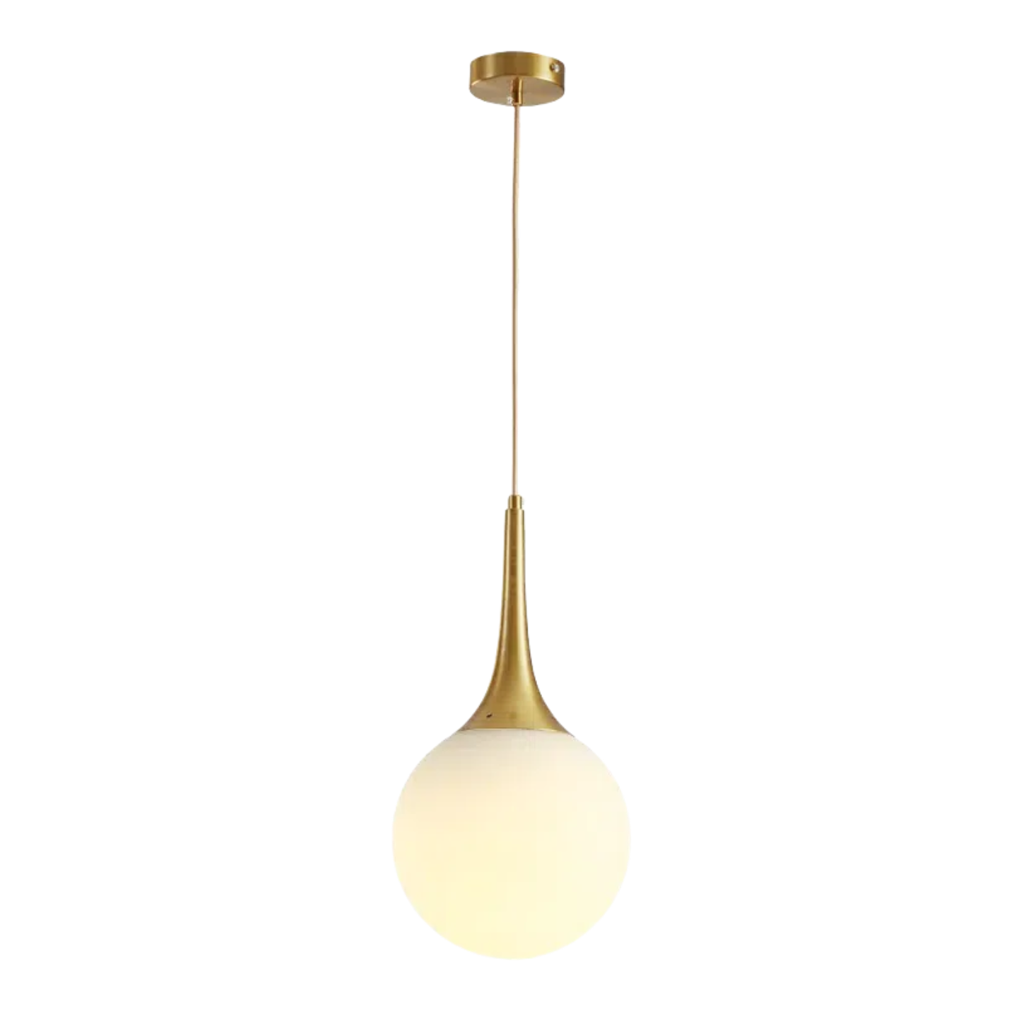Kiven Gold and Milk White Glass Globe Pendant Lights for Nordic Style Dining, Bar, and Boutique Displays - DIY Assembly for Indoor Use