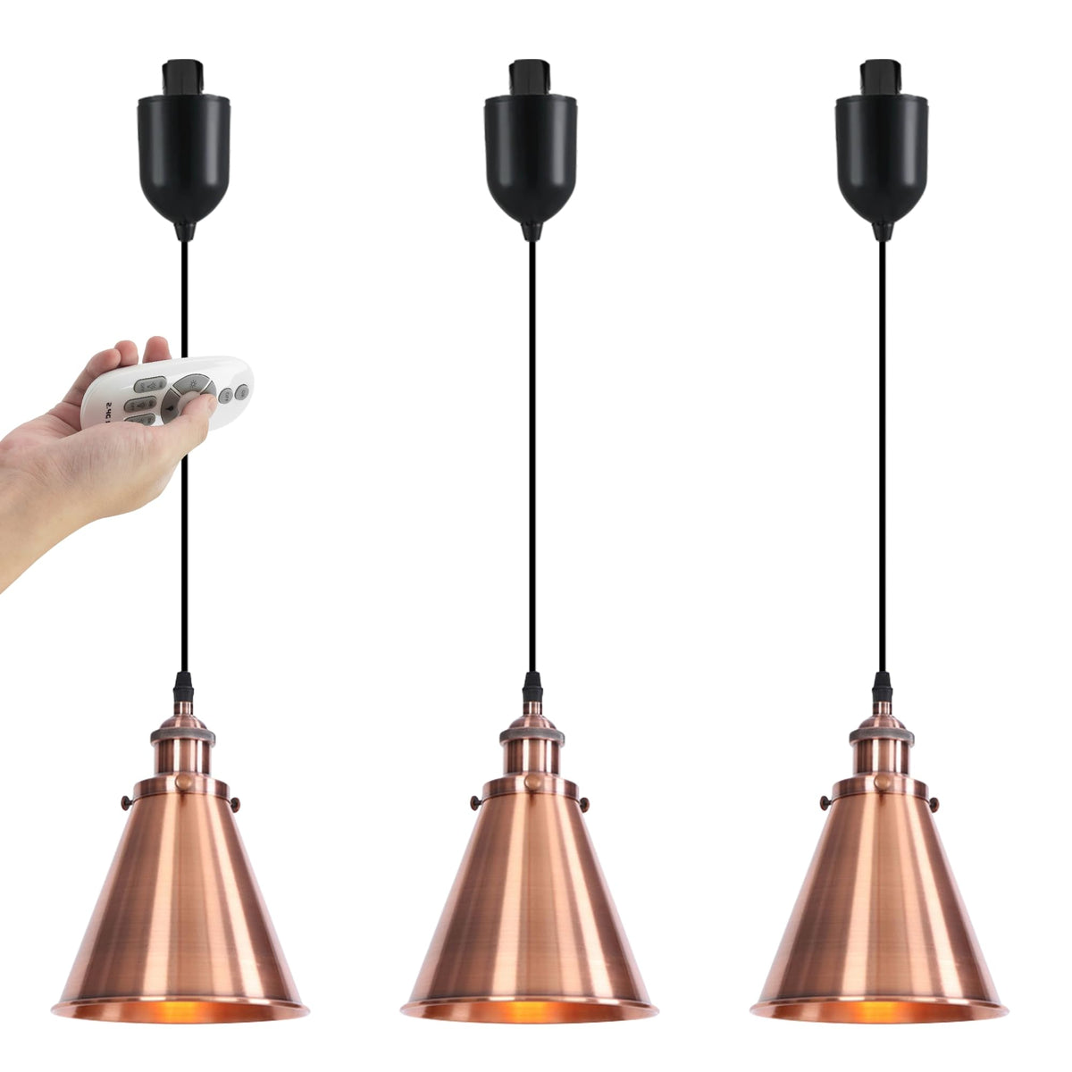 Kiven H-Type Track Lighting, Modern Halo Track Pendant Light with Built-in Cable Wrapper Metal Lampshade, Dimmable H Track Light Pedant Adjustable Length for Bedroom Kitchen Shop, Silver Finish