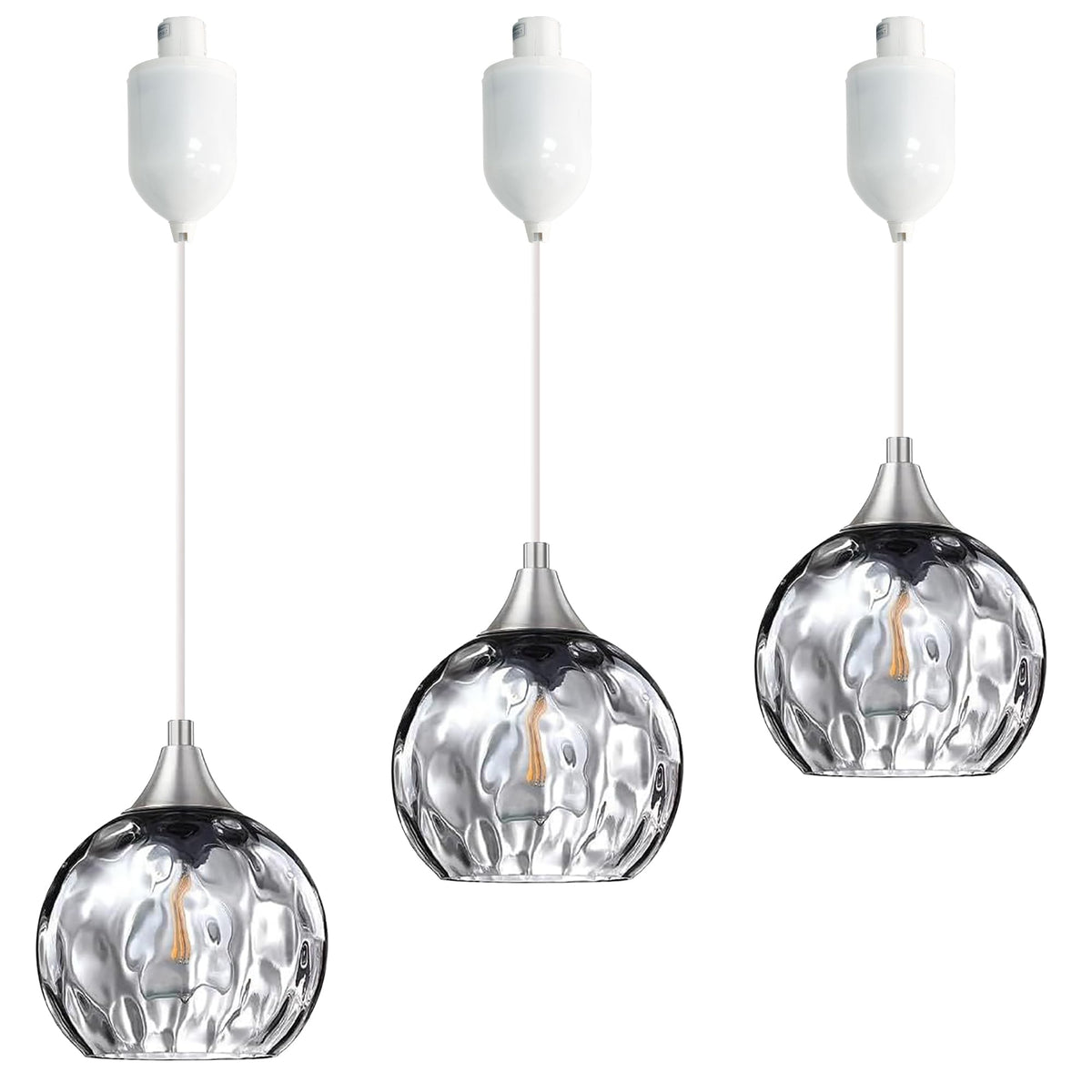 Kiven H-Type Track Lighting Pendants,Modern h Track Pendant Lights with Green Glass Globe,Decorative Track Lighting Fixture Adjustable Height for Kitchen Hallway Restaurant Shop