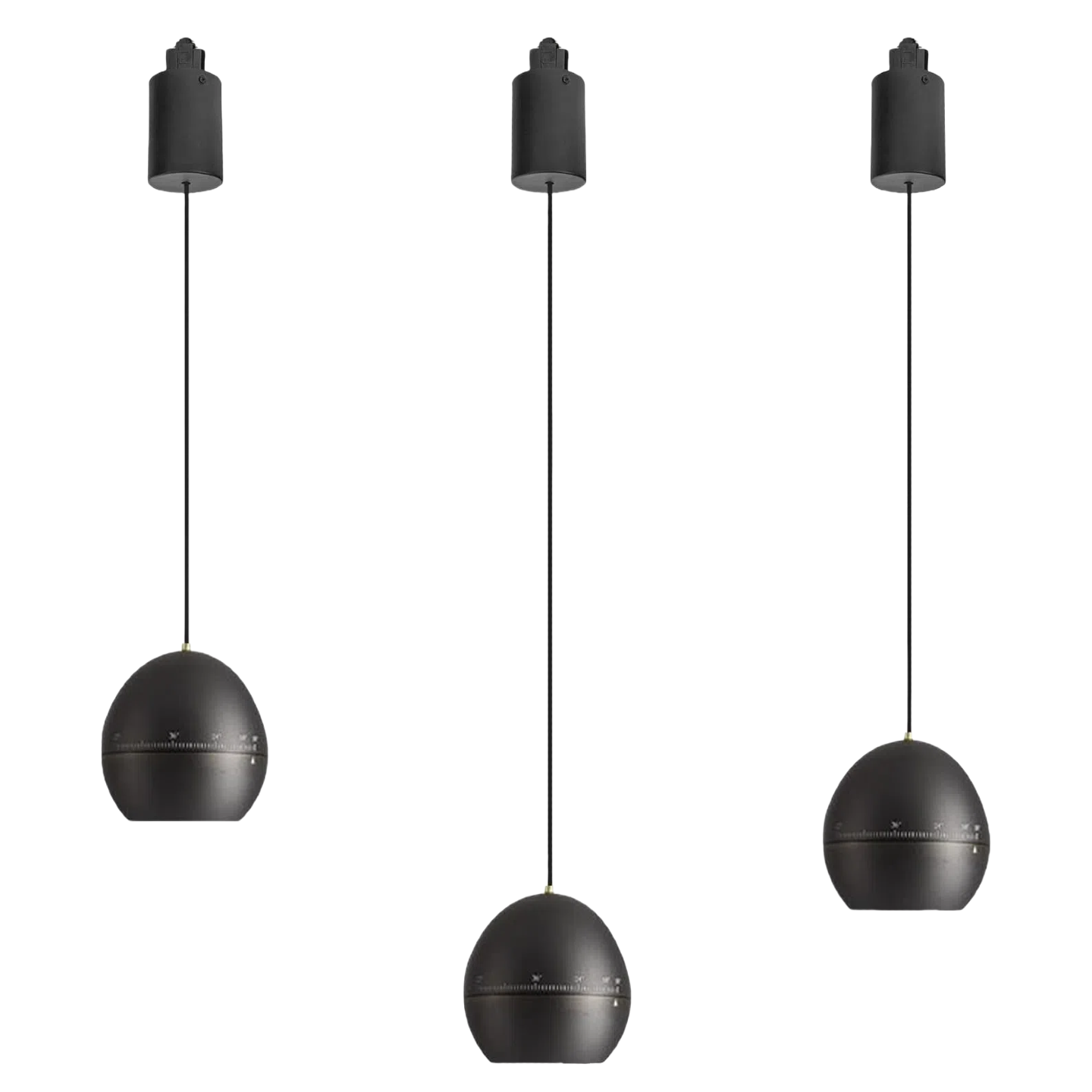 Kiven 7W Zoomable Track Pendant Light H-Type Retractable Lift Droplight with Aluminum Globe Shade Focusable Spotlight Indoor Island Light Adjustable Length Lamp for Decor,Black - 3 Pack