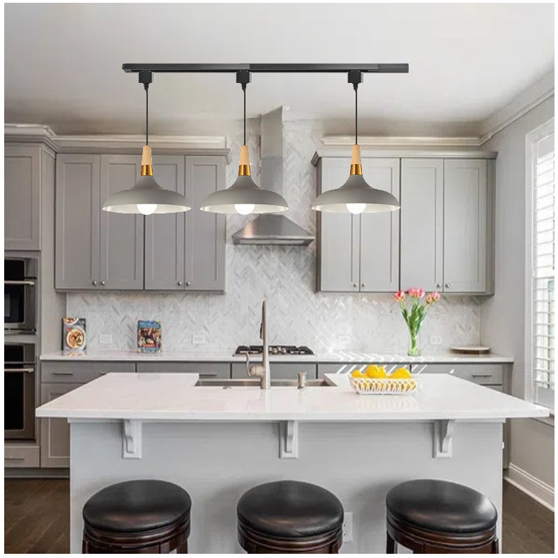 Kiven J-Type Track Light Pendants 4.9 Ft for Macaron Black Customizable Track Lighting Juno Pendant Light Fixtures Nordic Simple Minimalist Style for Living Room