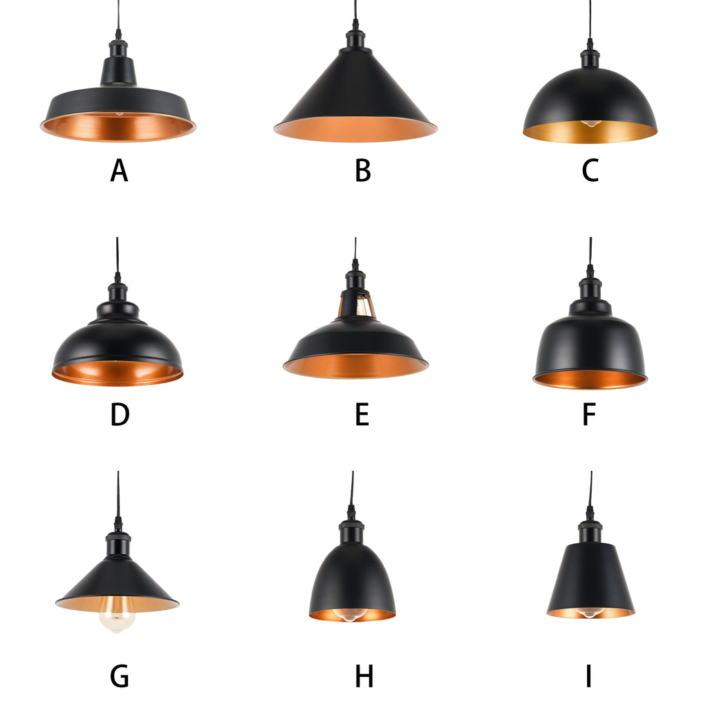 4-piece industrial retro metal bulb shield iron black hanging ceiling cone DIY lamp cover decoration replacement lamp cover is suitable for chandelier desk lamp wall lamp.