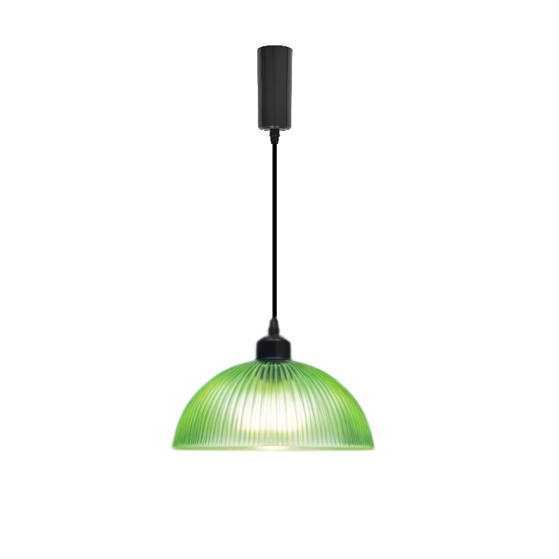 Kiven Retro H Track Pendant Light, Nordic Vintage American Farmhouse Industrial Green Glass Shade, for Cafe Bar Restaurant Hallway Lighting