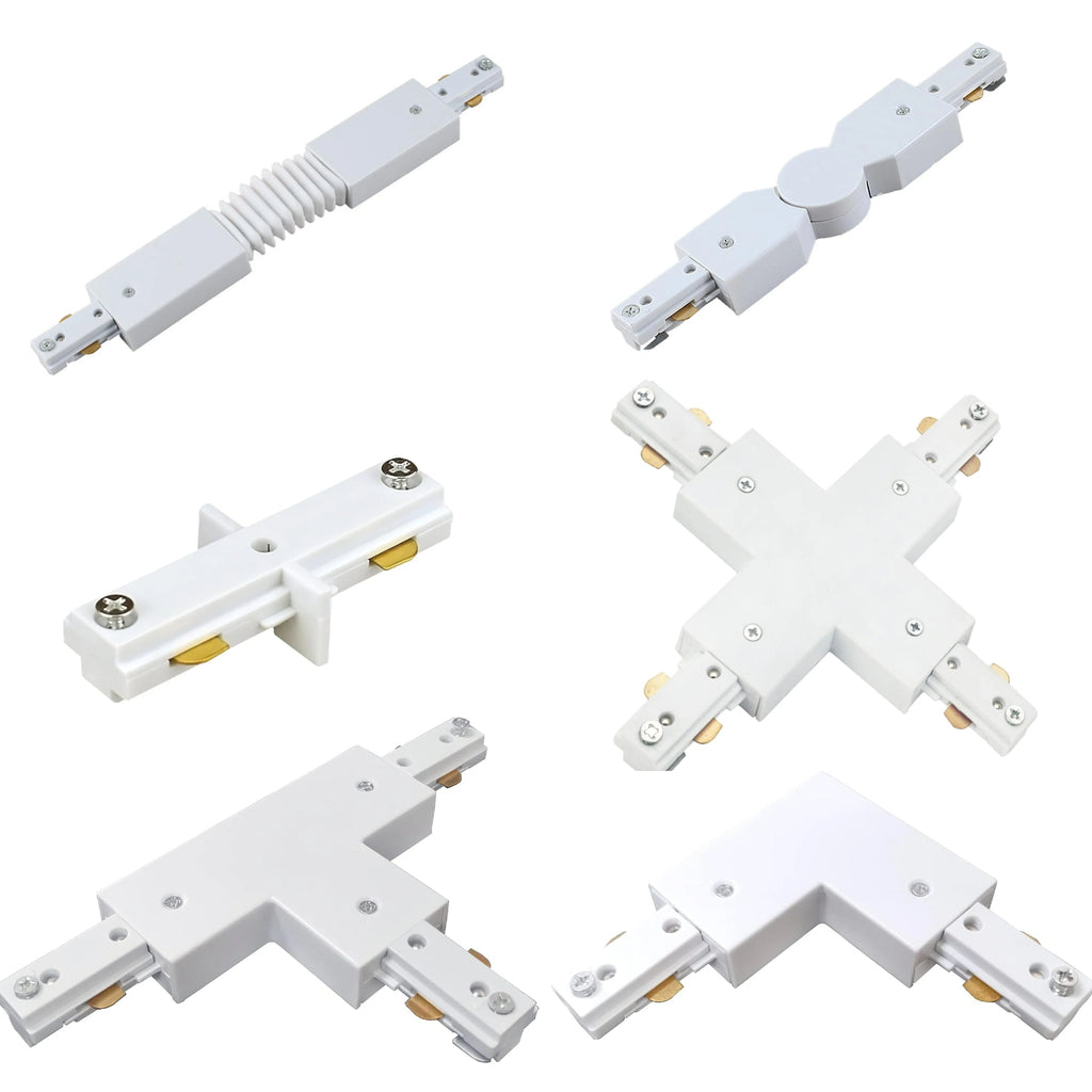 H Track Lighting Live End Cord Kit, 1PCS 4.9FT Track Live End Connector with Cord Plug for H Type Single Circuit 3-Wire-1 Track Lighting System, White