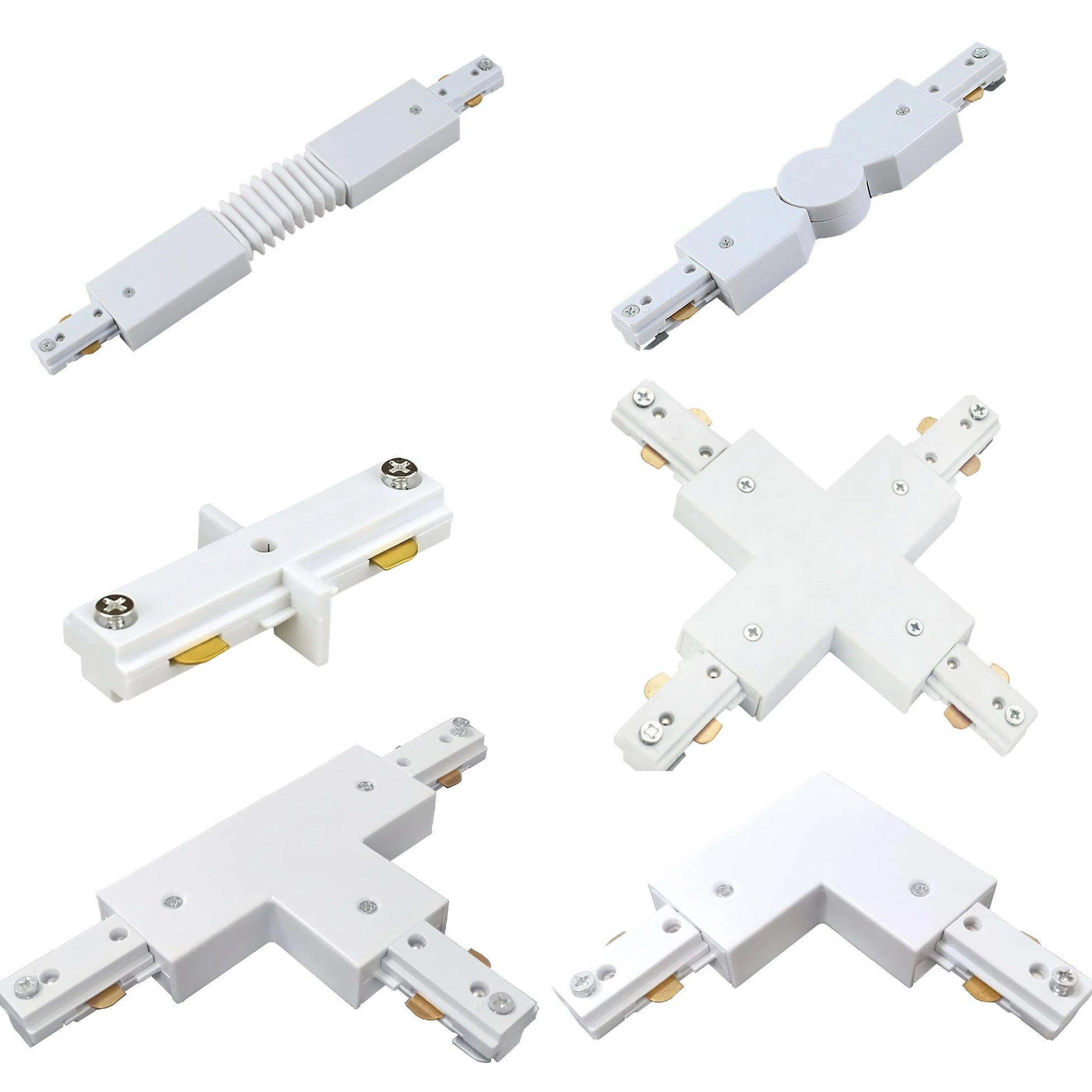 H Track Lighting Live End Cord Kit, 1PCS 4.9FT Track Live End Connector with Cord Plug for H Type Single Circuit 3-Wire-1 Track Lighting System, White