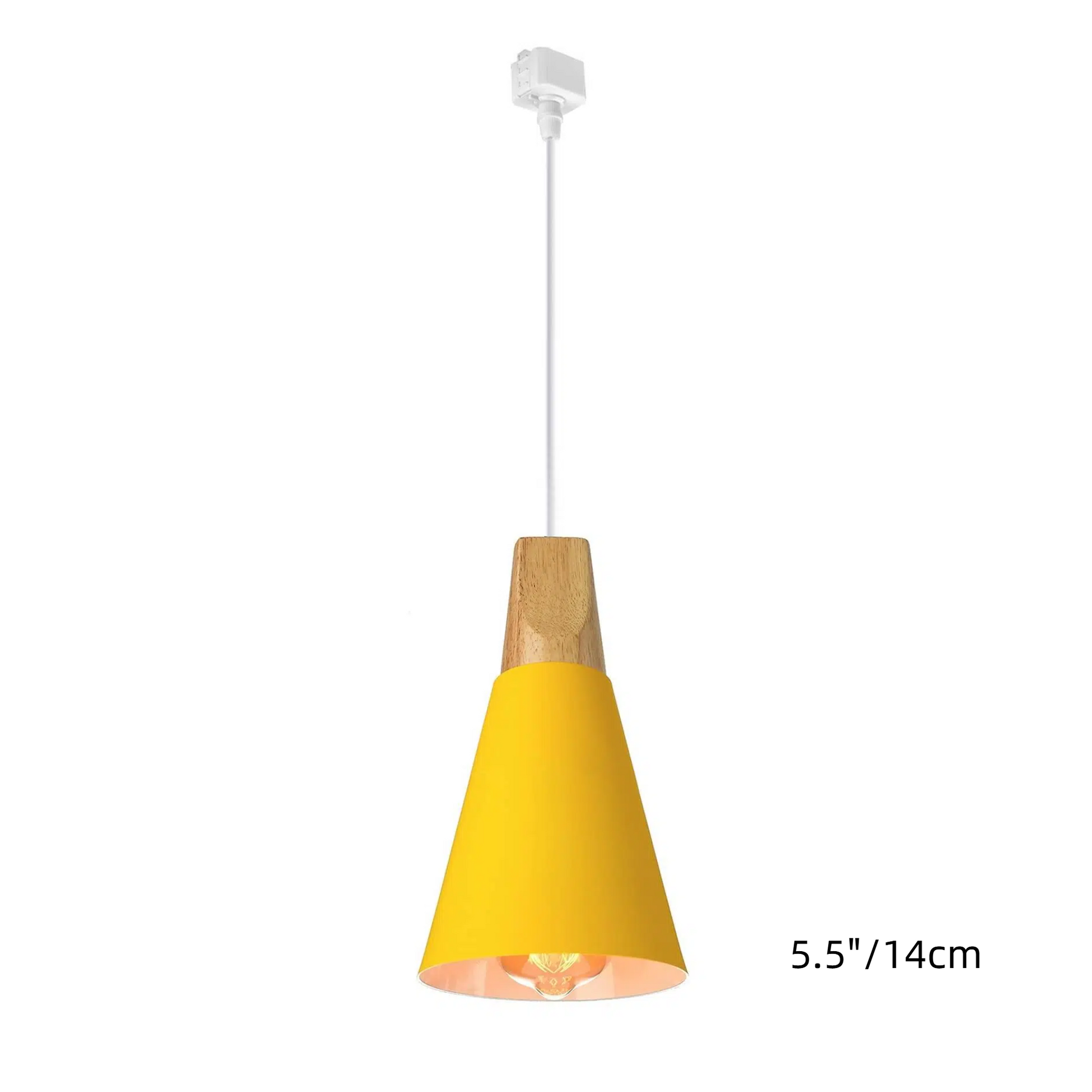H-Type Track Pendant Lighting White Scandinavian Style Pendant Lights for Kitchen, Dining Room, Bedroom Modern Wood and Aluminum Light(Bulb & Track Rail NOT included)