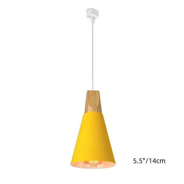 H-Type Track Pendant Lighting White Scandinavian Style Pendant Lights for Kitchen, Dining Room, Bedroom Modern Wood and Aluminum Light(Bulb & Track Rail NOT included)