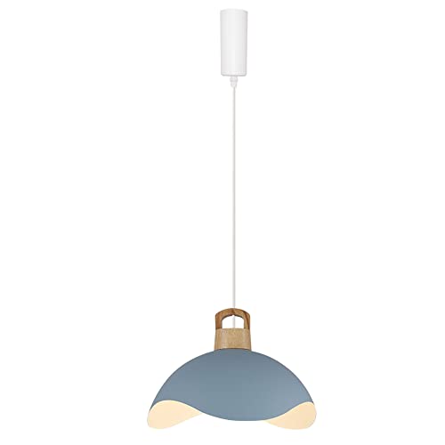 Kiven H-Type Track Lighting, Modern Halo Track Pendant Light with Blue Iron Shade, Adjustable Length Track Light Pedant for Bedroom Kitchen Home Lighting