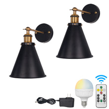 Load image into Gallery viewer, Battery Operated Wireless Vintage Wall Sconce with Smart Dimmable LED Bulb