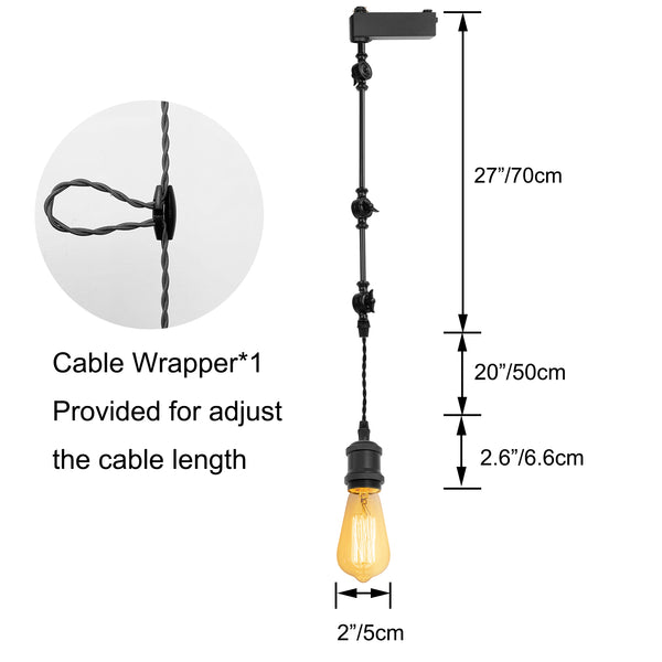 Kiven H Type Track Lighting Pendant with 350° Swivel & 3 Adjustable Articulating Arms,1 Pack Modern Track Lighting Fixture with Adjustable Cord for Kitchen Island Shop