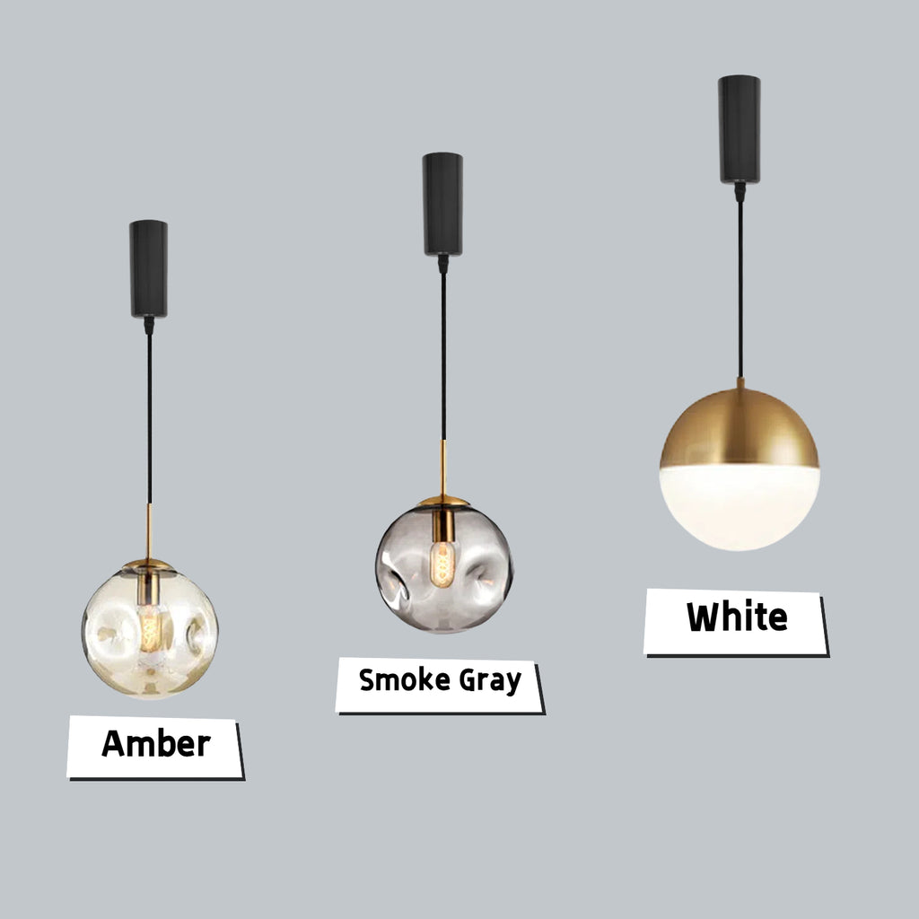 H Track Lighting Heads Adjustable Height Glass Globe lampshade Art Modern H Type Track Lighting Pendant for Kitchen, Gallery 1-Light (Bulb & Track Rail NOT included)