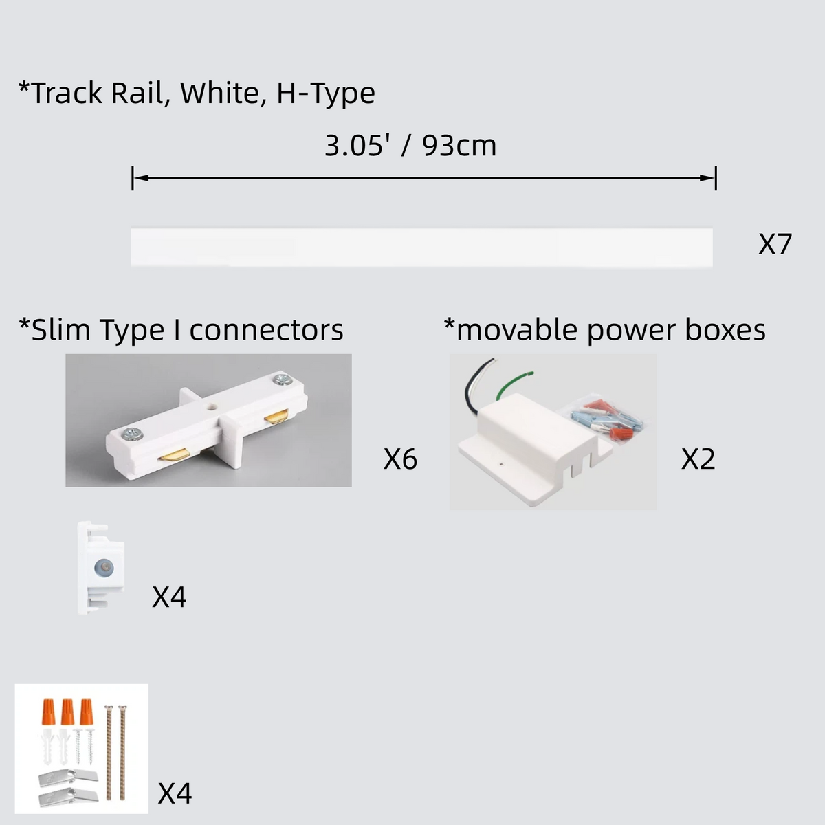 Halo Track Lighting Rails Live End Cord Kit with Button Switch