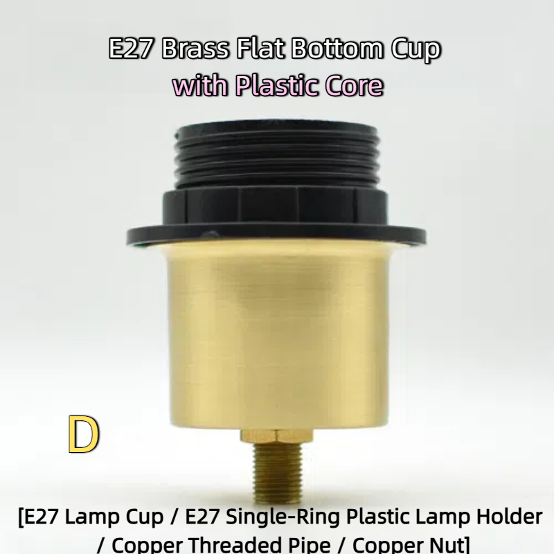 2-Pack Vintage Lighting DIY Hardware: Solid Brass Lamp Head Set with Crystal Accents – Includes Lamp Cup, Socket Sleeves & Shade Clips