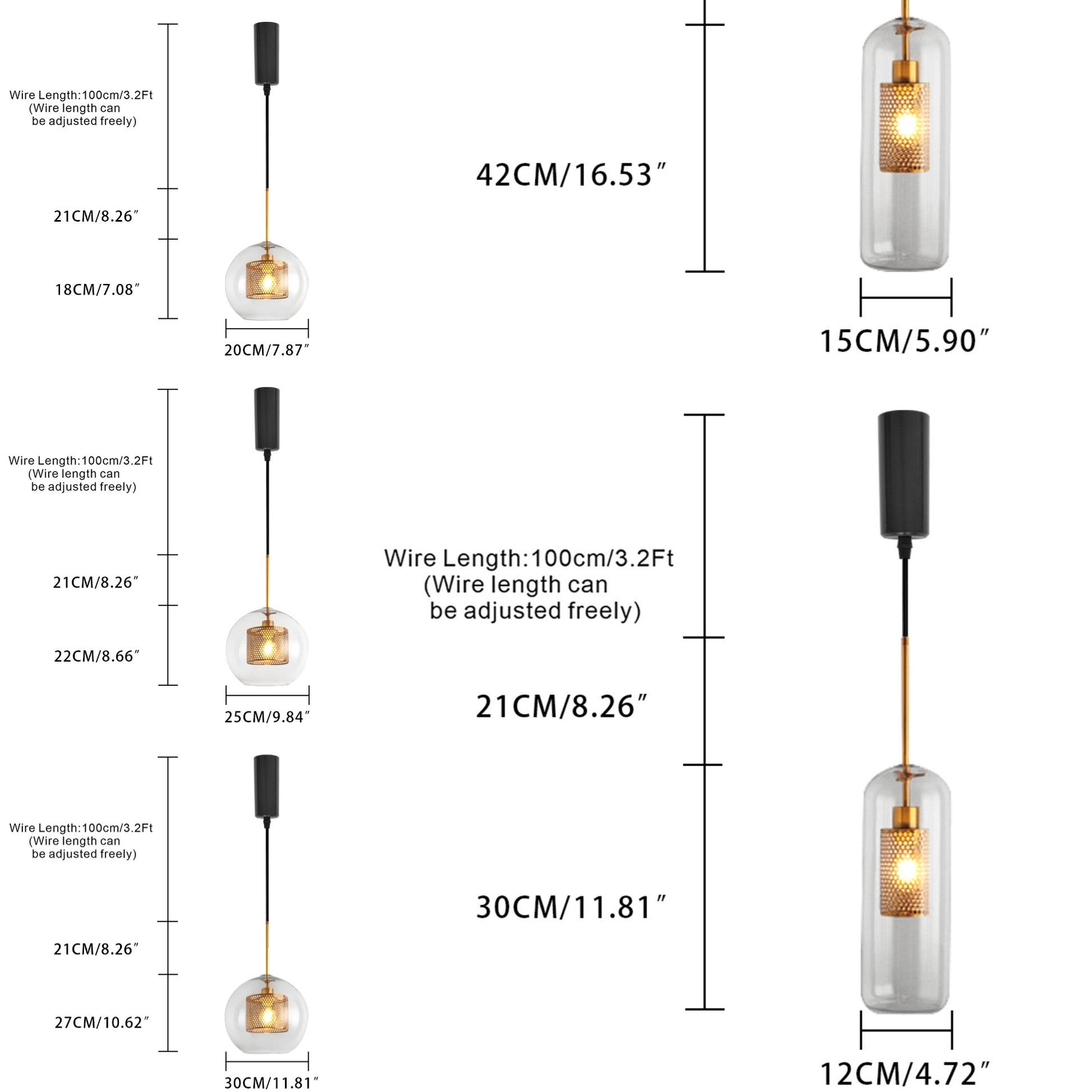 Adjustable Height H Track Lighting Heads Glass Globe lampshade Track Pendant Lighting H Type for Kitchen, Dining Room 1-Light (Bulb & Track Rail NOT included)