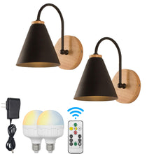 Load image into Gallery viewer, Rechargeable Cordless Loft Cone Wall Sconces Smart LED Bulbs with Remote